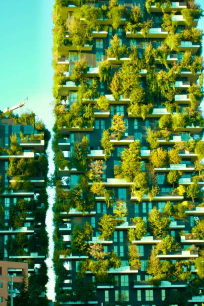 istock Trees on skyscraper balconies in Milan 2165207335