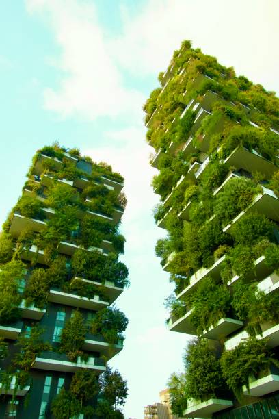 istock Trees on skyscraper balconies in Milan 2165207473
