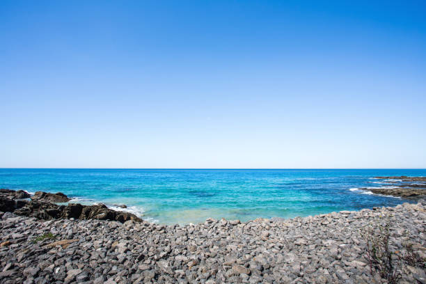 beach background for summer travel with rock beach