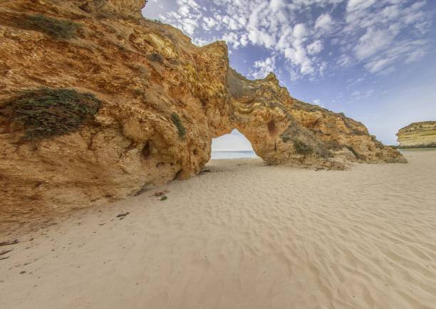 istock the beach has two cliffs on it with a few people on the sand 2165213175