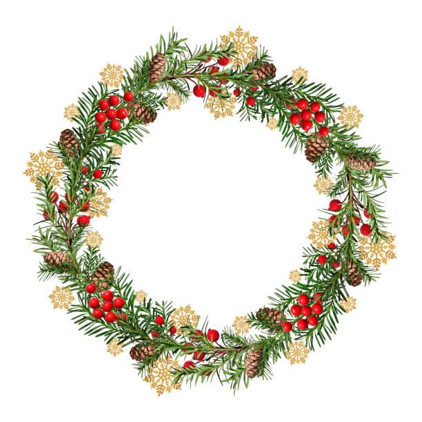 istock Festive Christmas wreath. 2165213794