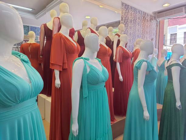 istock Mannequins with plus size dress. 2165215687