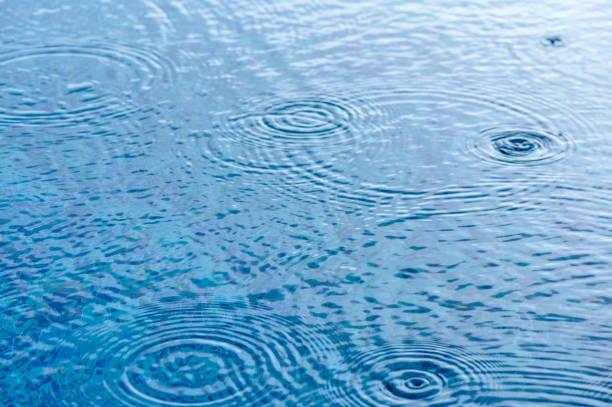 istock Clear water surface close up. Clean water with droplets, top view. 1 2165221356