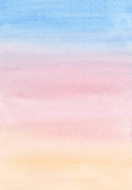istock Vertical gradient dawn sky in the morning abstract watercolor background with hand drawn pastel blue, beige and pink brush strokes for sunrise designs 2165228510