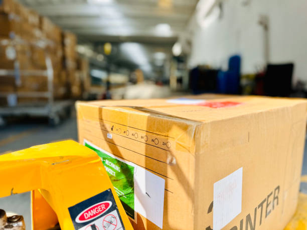 istock Close-Up of 3D Printer Box on Pallet Jack 2165235929