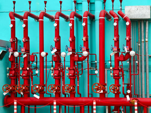 istock Header pipes valve zone and fire alarm control system at industrial plants 2165240774