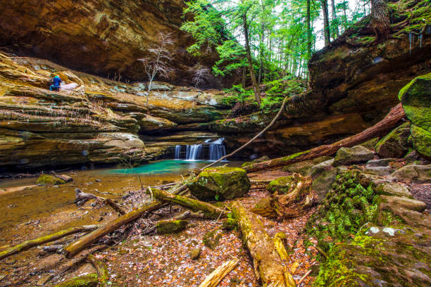 istock Waterfall, Old Man's Cave, Hocking Hills State Park, Ohio 2165242277