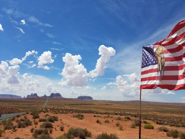 istock Monument Valley and the Navajo tribal flag 2165242902