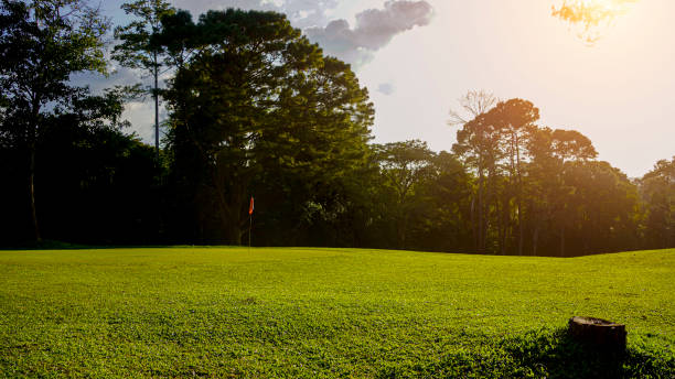 istock View of golf course with beautiful putting green. 2165245506