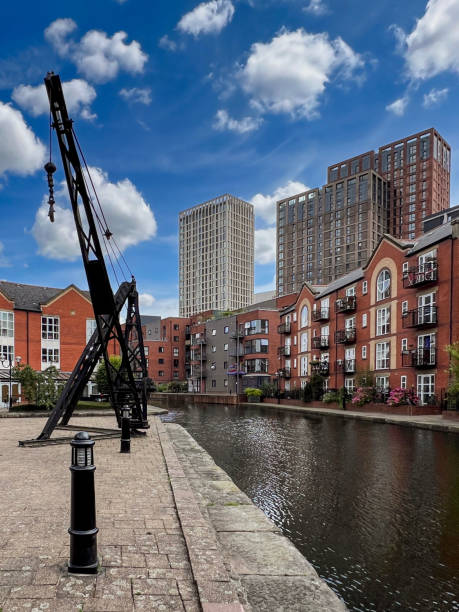 istock Industrial Crane on Towpath in Piccadilly Village 2165253185