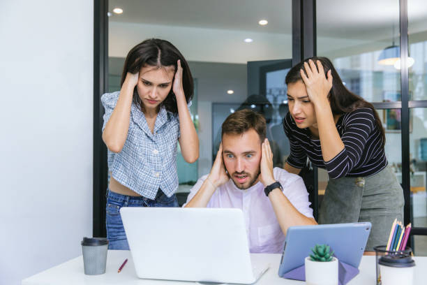 istock Businessmans crew working with new startup project in modern Office. Group of diverse businesspeople working together around a meeting table in an office 2165255358