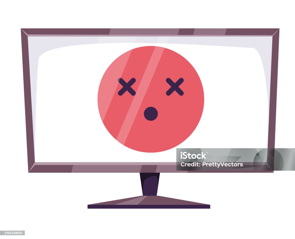 Broken Computer Pc Laptop Concept Vector Graphic Design Illustration ...