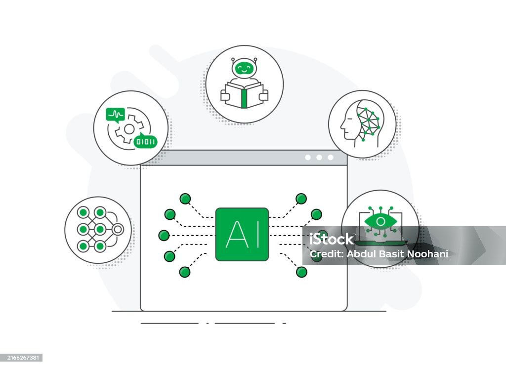 Artificial Intelligence Diagram Set Deep Learning Neural Network ...