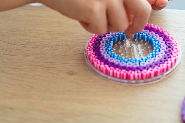 Child doing creativity, gift for Mother's Day or Valentine's Day.