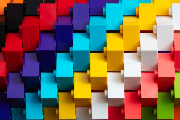 closeup of multicolored blocks built for design purpose
