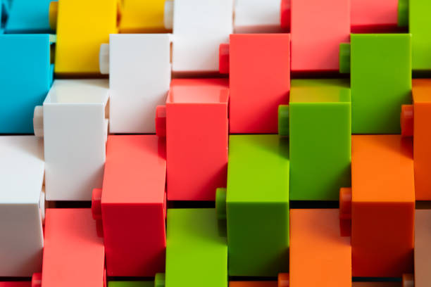 closeup of multicolored blocks built for design purpose