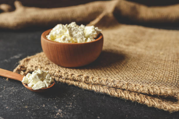 istock Natural cottage cheese. Natural dairy products 2165271752