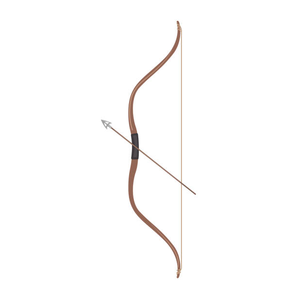 istock Antique longbow medieval weapon for archer flat cartoon design isolated on white background 2165274939