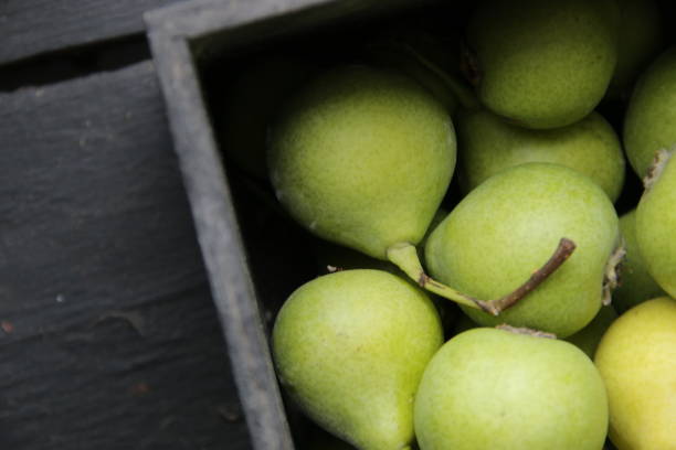 istock Green Pears. Menu background Healthy eating habits concept. 2165275039
