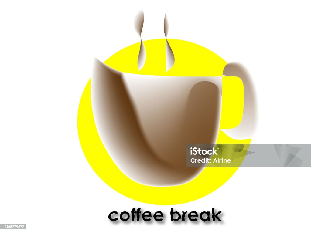 Basic Coffee Break Simple Coffee Break Poster Creative Concept Art Stock Illustration ...