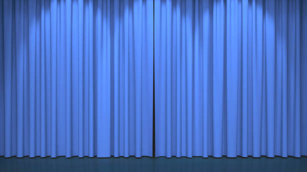 Luxury stage or windows curtains, realistic 3D illustration