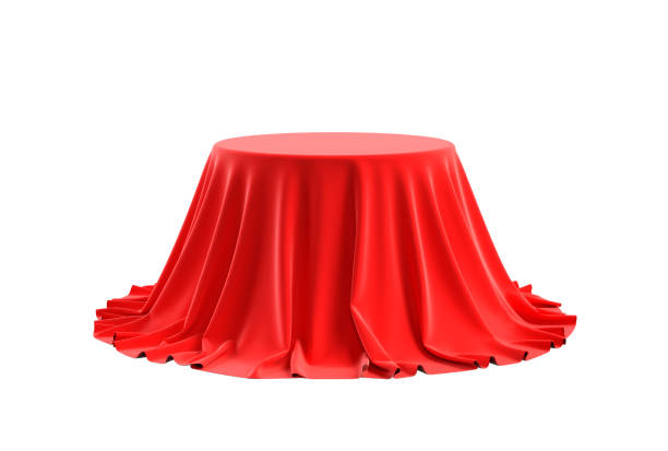 istock Round box covered with satin fabric. 3D illustration 2165280471