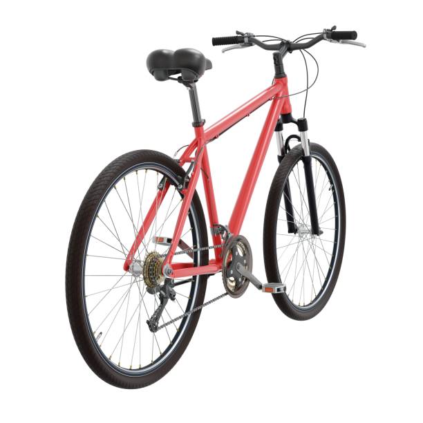 istock Red bicycle, top back view isolated on white background, 3D illustration 2165280523