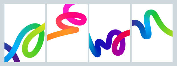 biểu ngữ holi trừu tượng với hình dạng đường cong màu gradient. áp phích vector với sóng - nhiều màu màu sắc hình minh họa sẵn có