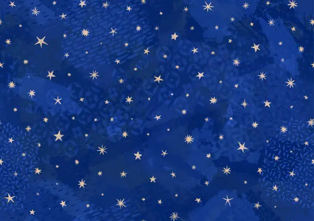 Fun seamless gold stars on blue background Fun seamless gold stars on blue background