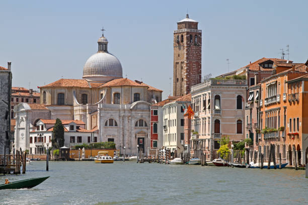 dome of the church near the train station in Venice in Italy called SAN SIMEON PICCOLO without people