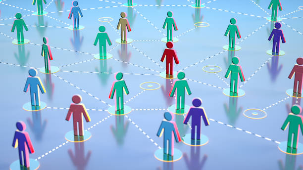 istock Peoples 3d shapes. Networking and connection 2165287499