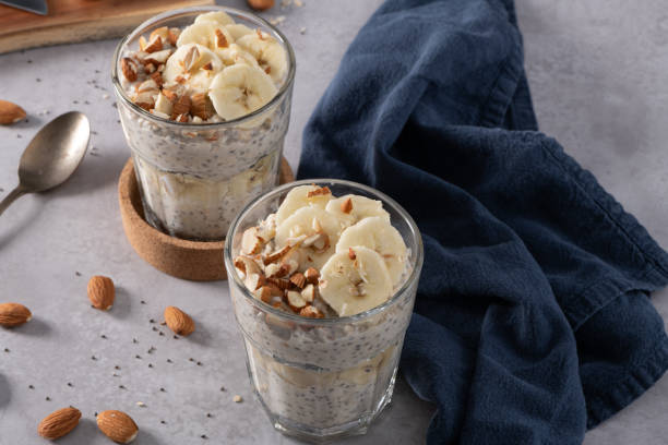 istock Overnight oats in glasses 2165290067