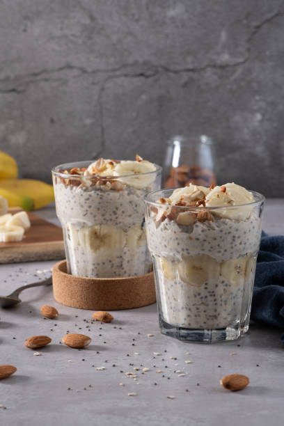 istock Overnight oats in glasses 2165290078