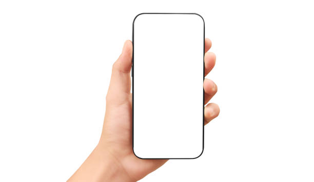 istock Hand holding smartphone device and touching screen 2165291550