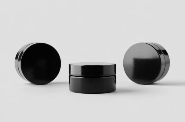 istock Black glass cream jar packaging mockup. 2165292308