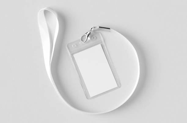 istock ID Card holder mockup with lanyard, vertical. 2165292319