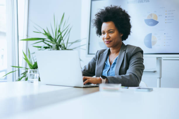 istock Professional businesswoman using laptop 2165292521