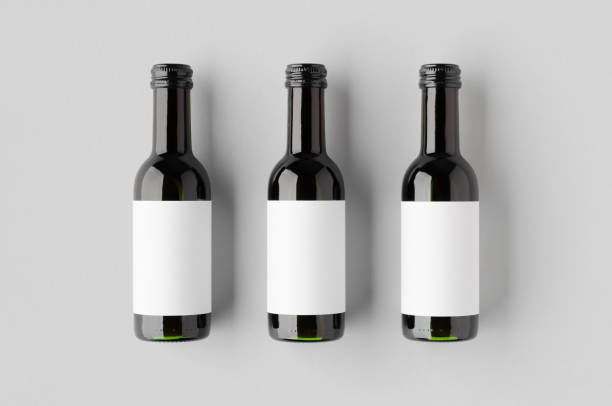 istock Small red wine bottle mockup. Bordeaux shape. 2165292874