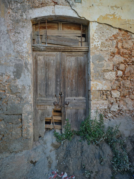 An old abandoned building in Chania, Crete, Greece.  Useful as background.