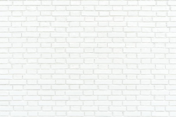 White brick wall texture background for stone tile block painted in grey light color wallpaper modern interior and exterior and backdrop design