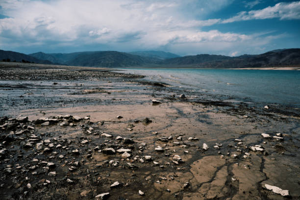 Part of lake Rama, is artificial, created by damming the Rama River in 1968. The view from the village Zahum high up.