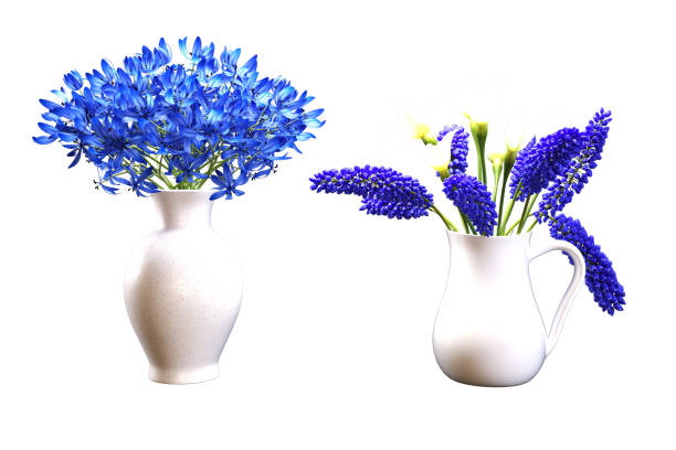 Colorful flowers in glass pots. Perfect for floral arrangements, home decor, and gardening themes.