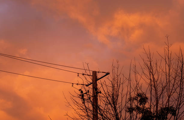 istock A Lamppost and Orange Skies 2165301352