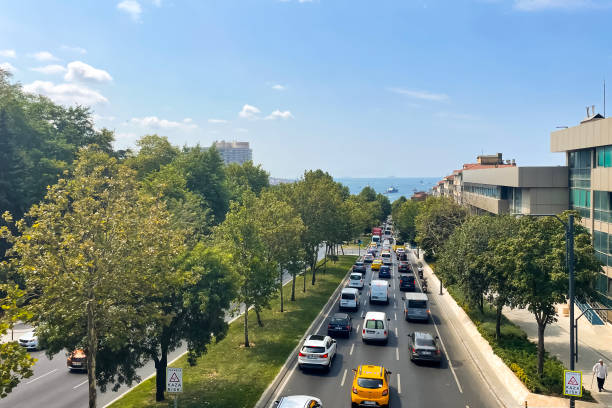 Besiktas,istanbul,Turkey.July 23,2024. The Barbaros Boulevard. 3 km long major street in the Besiktas district on the European side of Istanbul, Turkey.