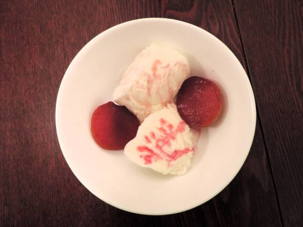 istock Japan. Ice cream with ripe plum. 2165309303