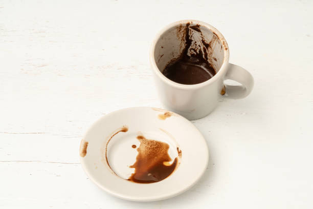 Fortune telling, shapes of coffee grounds in cup for fortune telling, that is Turkish tradition with Turkish coffee in Republic of Turkey. prediction or future telling via shapes of greek coffee
