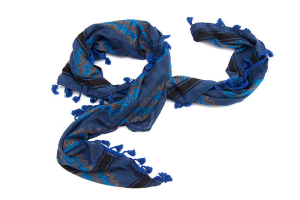 istock Blue arabic scarf isolated on white background 2165323555