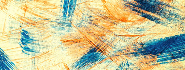 Free Stock Photo of Vibrant abstract painting with blue and orange ...