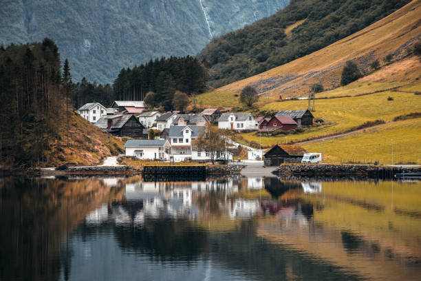 istock Bakka, a tiny village in Aurland, Norway 2165325881