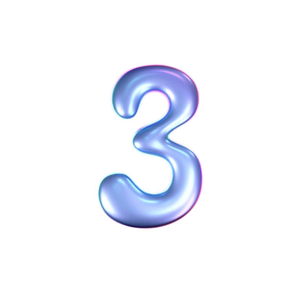 istock 3d holographic liquid number 3 in y2k style isolated on a white background. Render of 3d neon inflated iridescent numbers with rainbow effect. 3d vector y2k hologram 2165326264